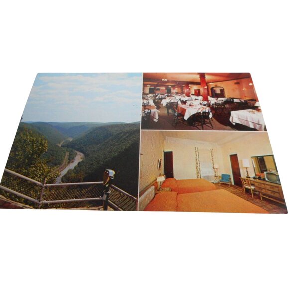 Vtg Postcard unposted Penn Wells Hotel Wellsboro PA Room landscape overlook - Picture 1 of 2